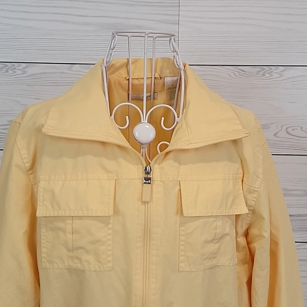 Liz Golf Windbreaker Light Yellow Women's Utility Jacket - Size M